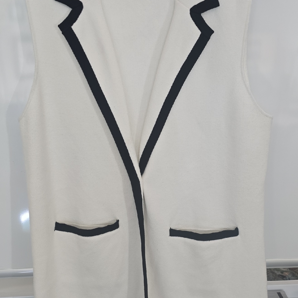 Elegant Black and White Women's Cardigan